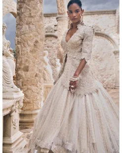 Ivory Neo Drape Lehenga Set
