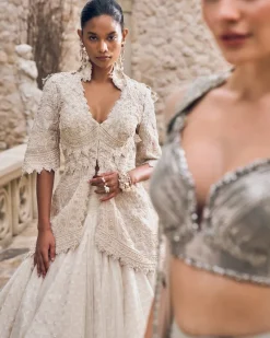 Ivory Neo Drape Lehenga Set