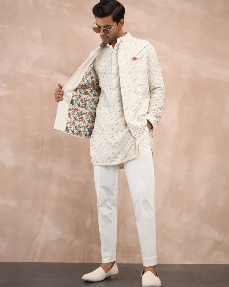 Ivory Nerds Kora Nehru Jacket Set