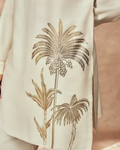 Ivory Palm Blooms Kurta