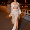Ivory Pearl Paris Slit Skirt Set