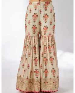 Ivory Prachi Peplum Gharara Set