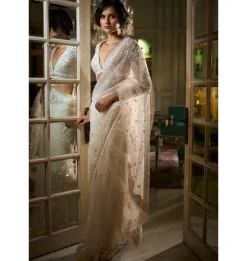 Ivory Sequin Sari