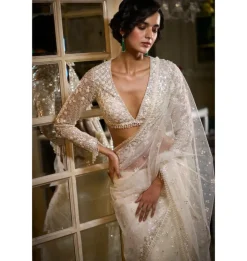 Ivory Sequin Sari