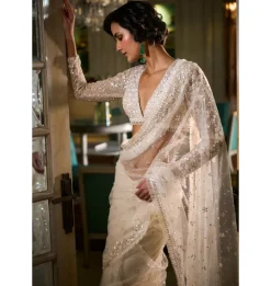 Ivory Sequin Sari