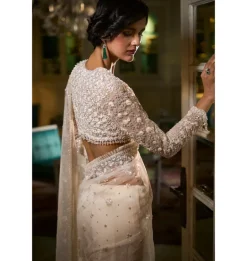 Ivory Sequin Sari