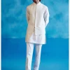 Ivory Silk Chanderi Kurta And Embroidered Bandi Set