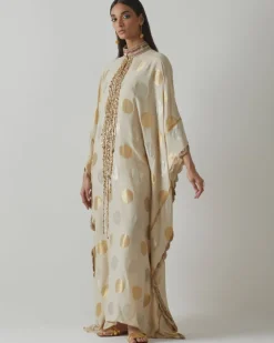 Ivory Silk Weave Kaftan