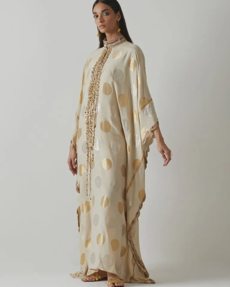 Ivory Silk Weave Kaftan