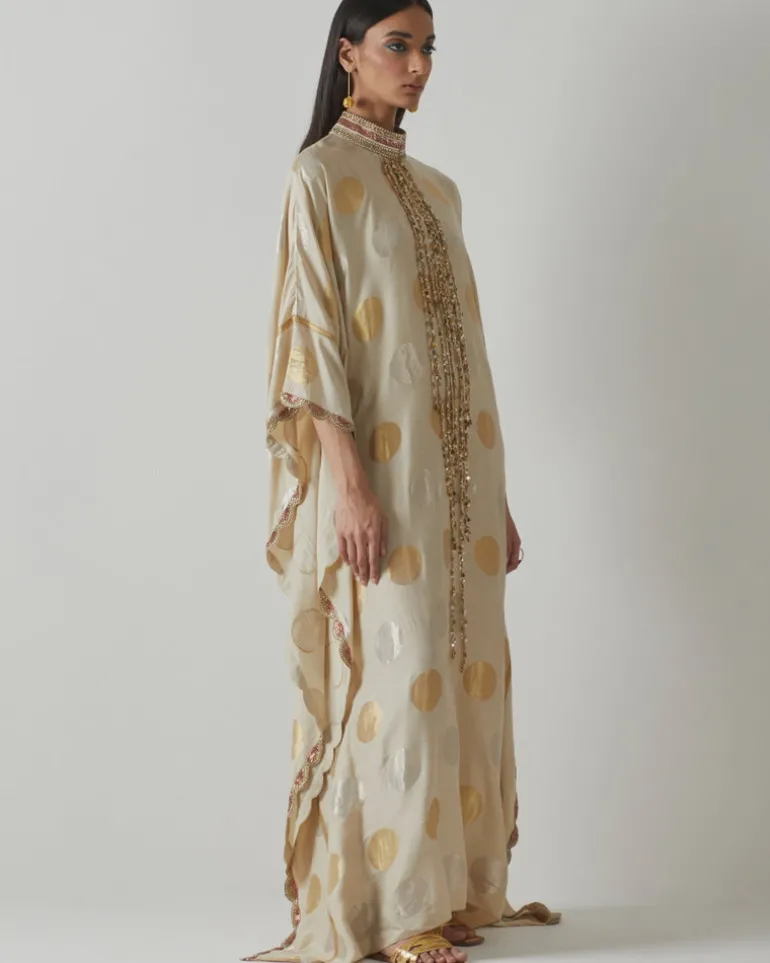 Ivory Silk Weave Kaftan