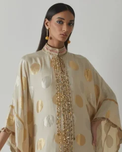 Ivory Silk Weave Kaftan