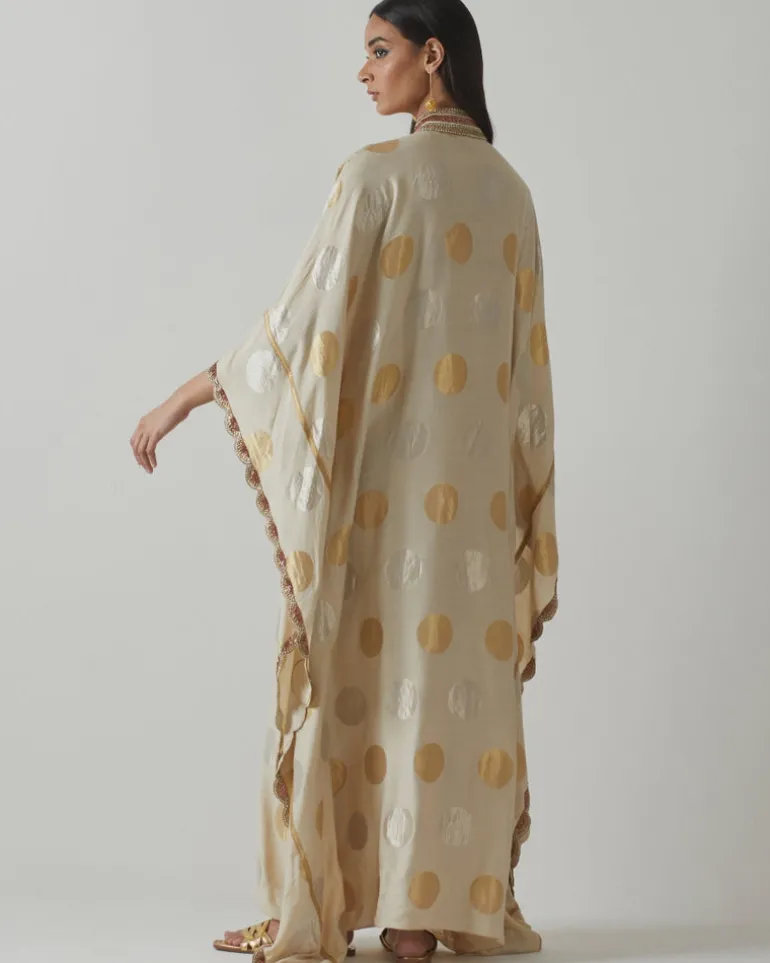 Ivory Silk Weave Kaftan