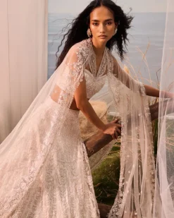 Ivory Thread Embroidered Lehenga Set