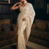 Ivory Thread Work Sari Set