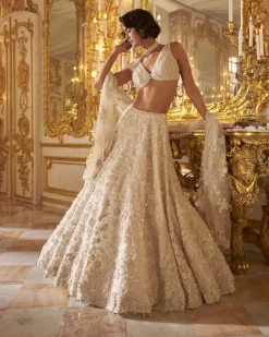 Ivory Three-Dimensional Lehenga Set