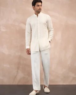 Ivory Vertical Aari Flb Kurta Shirt Set