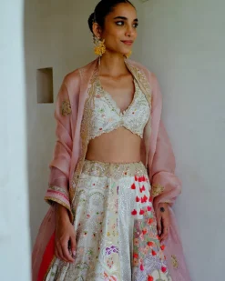 Ivory Zari Lehenga Set