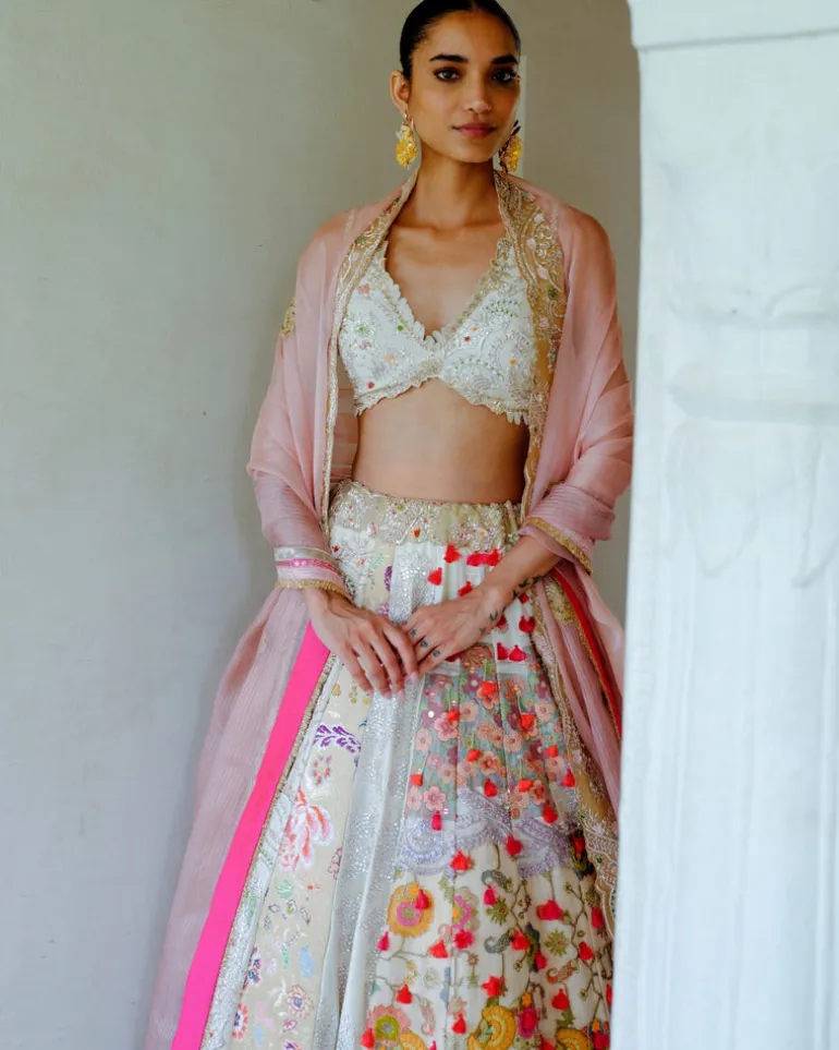 Ivory Zari Lehenga Set