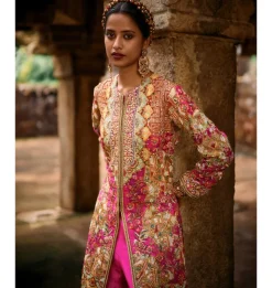 Jaali Long Jacket Palazzo Set