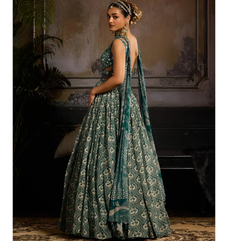 Jade Blossom Lehenga Set