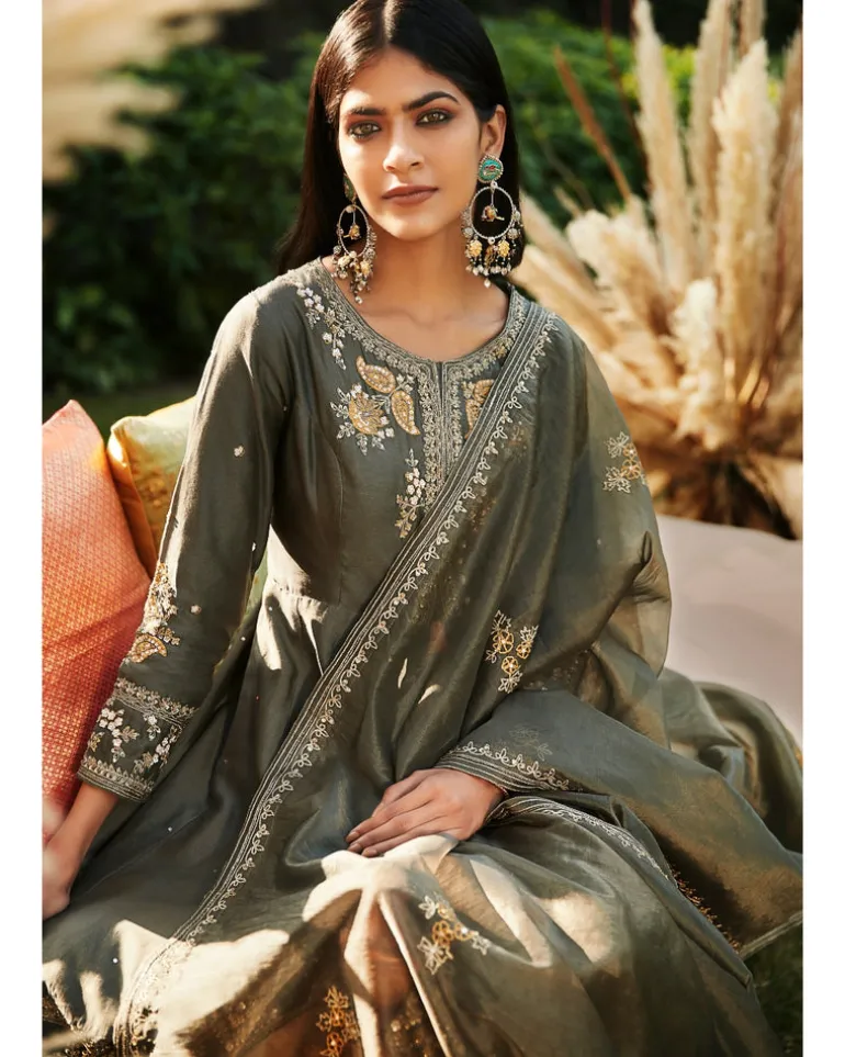 Jade Green Floral Sharara Set
