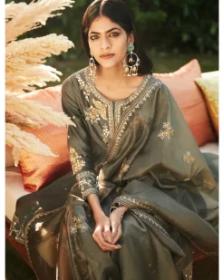 Jade Green Floral Sharara Set