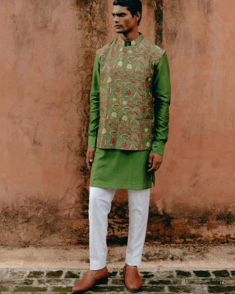 Jade Green Printed Kurta Set