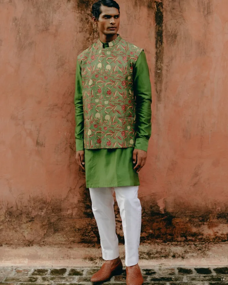 Jade Green Printed Kurta Set