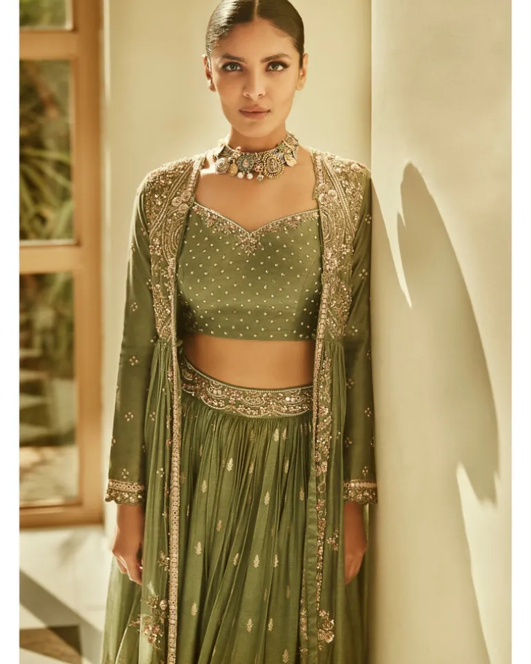 Jade Green Venetian Cape Set