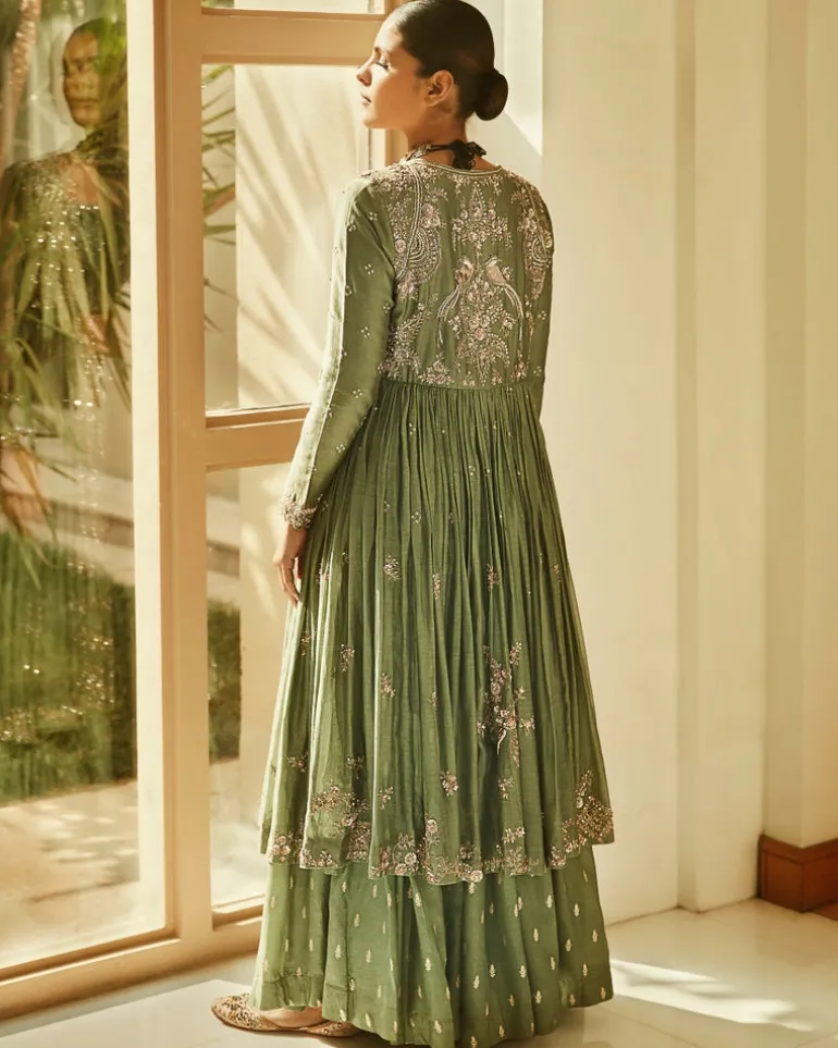 Jade Green Venetian Cape Set