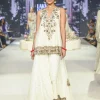 Jahanana Off White Embroidered Short Anarkali With Sharara And Dupatta Set