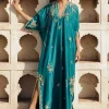 Jaipuri Teal Kaftan