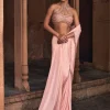Jasime Champagne Gold Embroidered Sari Set
