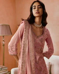 Johari Dusky Pink Sharara Set