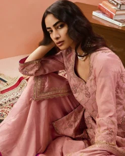 Johari Dusky Pink Sharara Set
