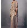 Joyce Shimmer Tulle Draped Sari Set