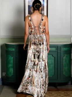Kainat Ochre Forest Whisper Printed Embroidered Back Tie-Up Choli And Sharara Set