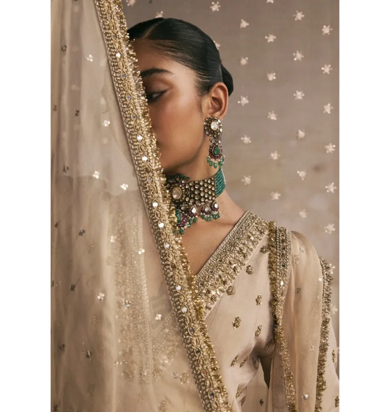 Kalidaar Suit With Dabka And Gota Kurta Set