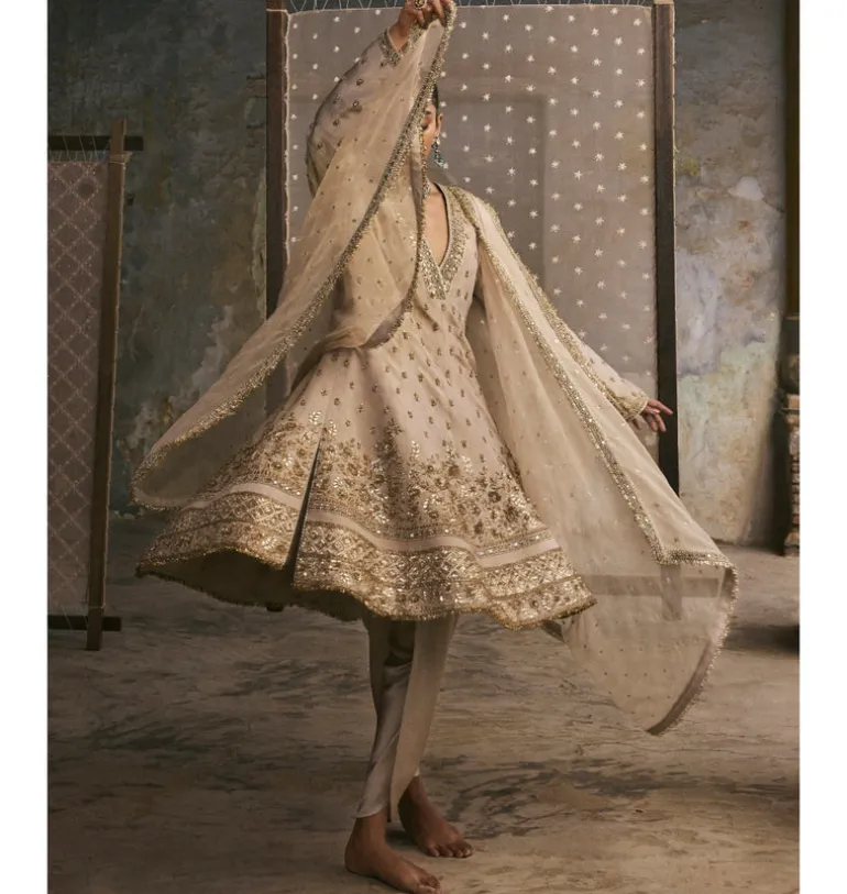 Kalidaar Suit With Dabka And Gota Kurta Set