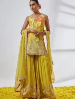 Kalki Sleeveless Sharara Set
