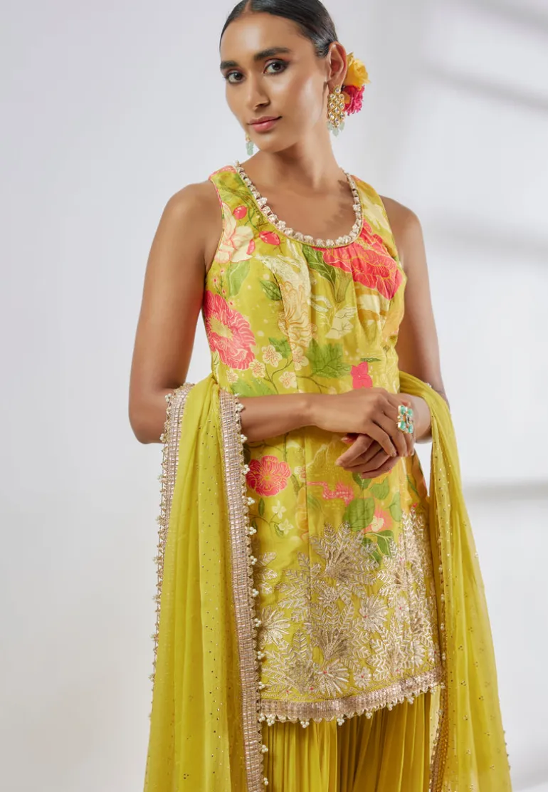 Kalki Sleeveless Sharara Set