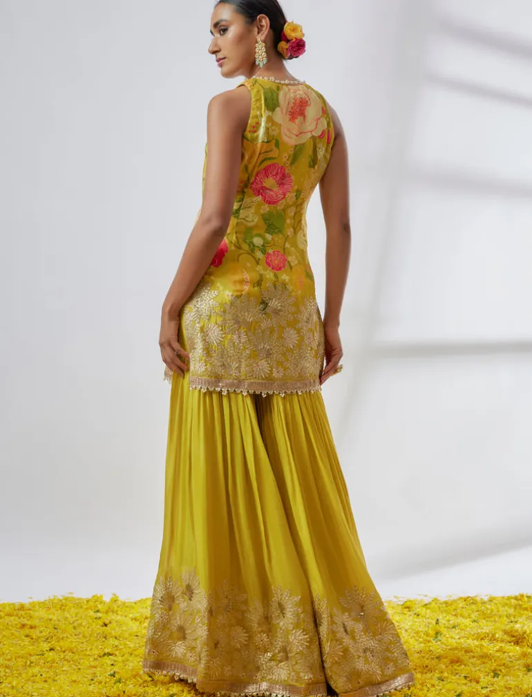 Kalki Sleeveless Sharara Set