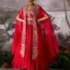 Kamala Red Skirt & Cape Set