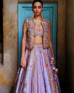 Lavender Jacket Lehenga Set