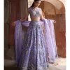 Lavender Organza Lehenga Set