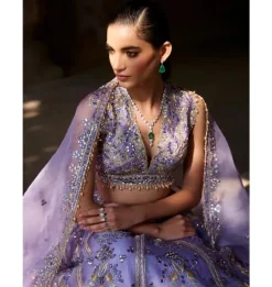 Lavender Organza Lehenga Set