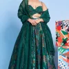 Legermash & Emerald Lattice Skein Lehenga Set