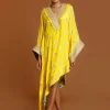 Lemon Yellow Periwinkle Kaftan
