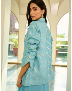 Lena Drape Skirt With Jacket Set