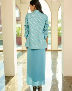 Lena Drape Skirt With Jacket Set